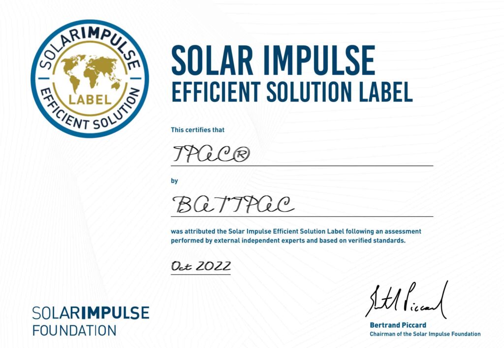 certificat Solar Impulse pour Batipac